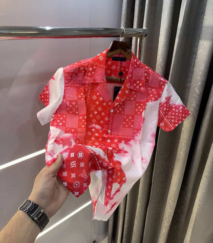 Louis Vuitton Bandana Printed Imported Half Shirt