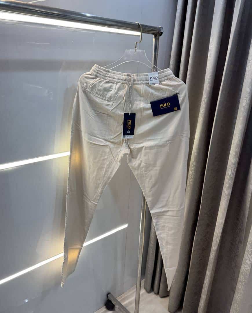 Ralp  Lauren Cream Premium Classic Cotton Pant
