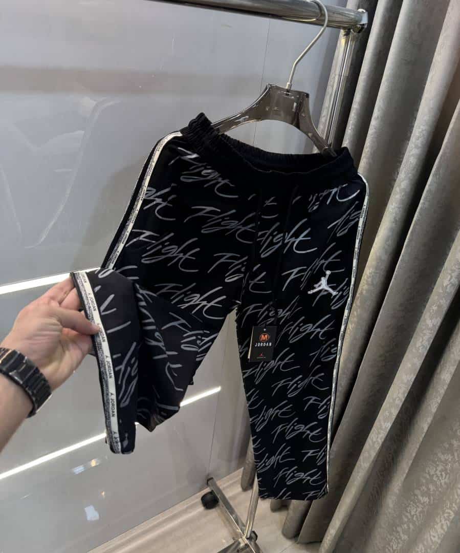 Air jorda n Black Embroidery Logo Imported Trackpant