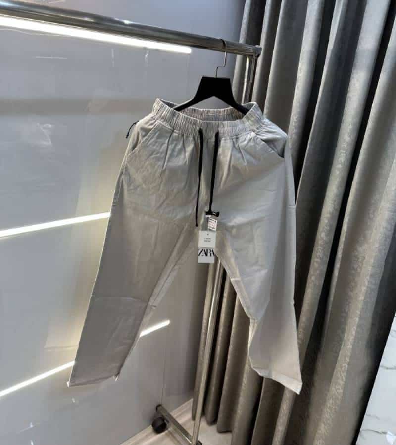 Zar a Light Grey 3Premium Linen Track Pants