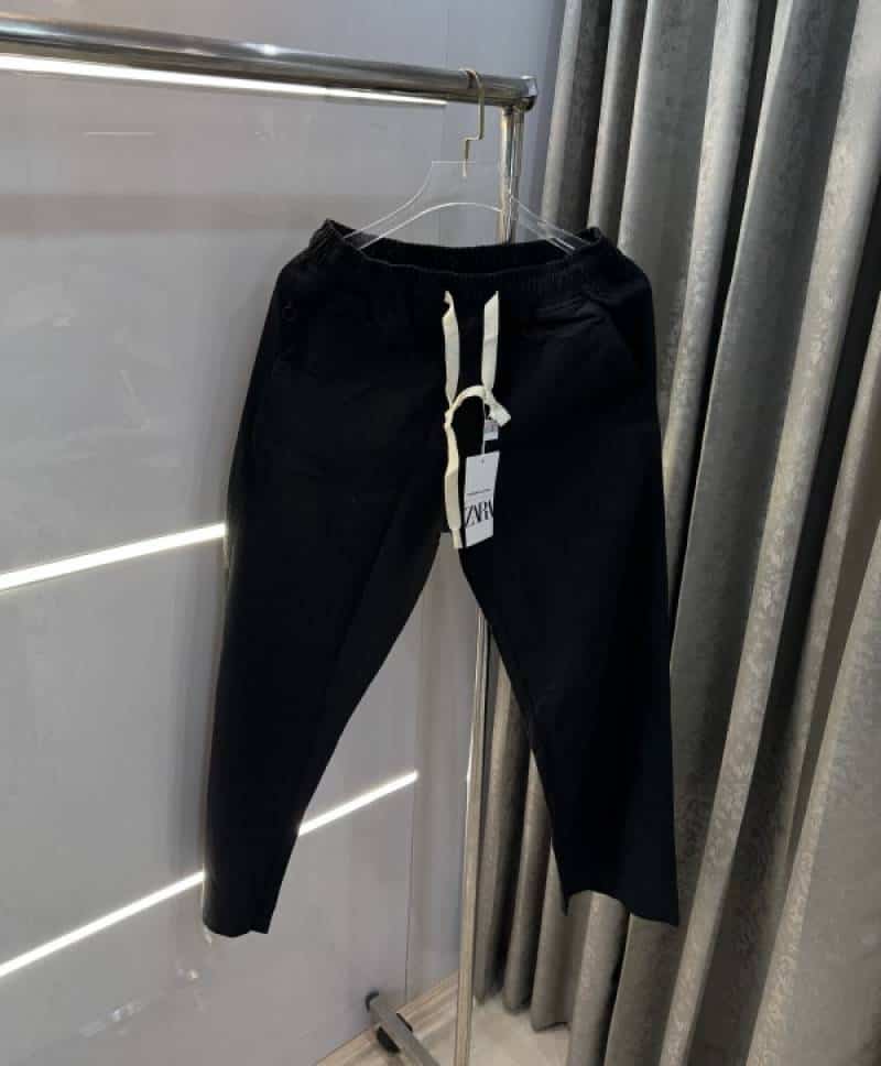 Zar a Black Linen Premium Track Pants