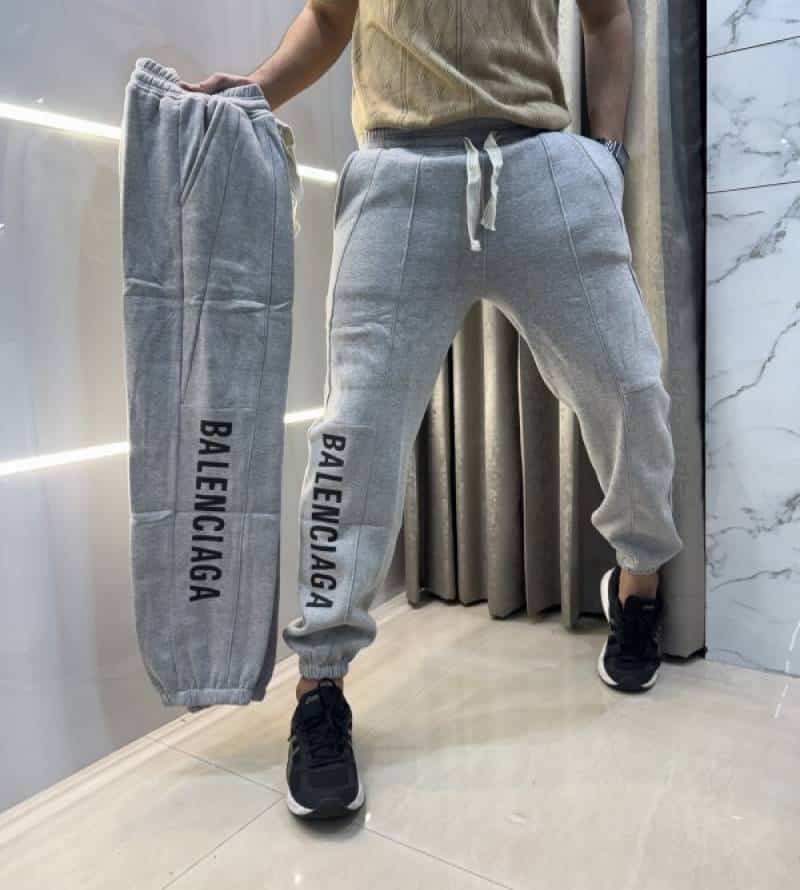 Balenciag a Grey Logo Print Premium Jogger Sweatpant