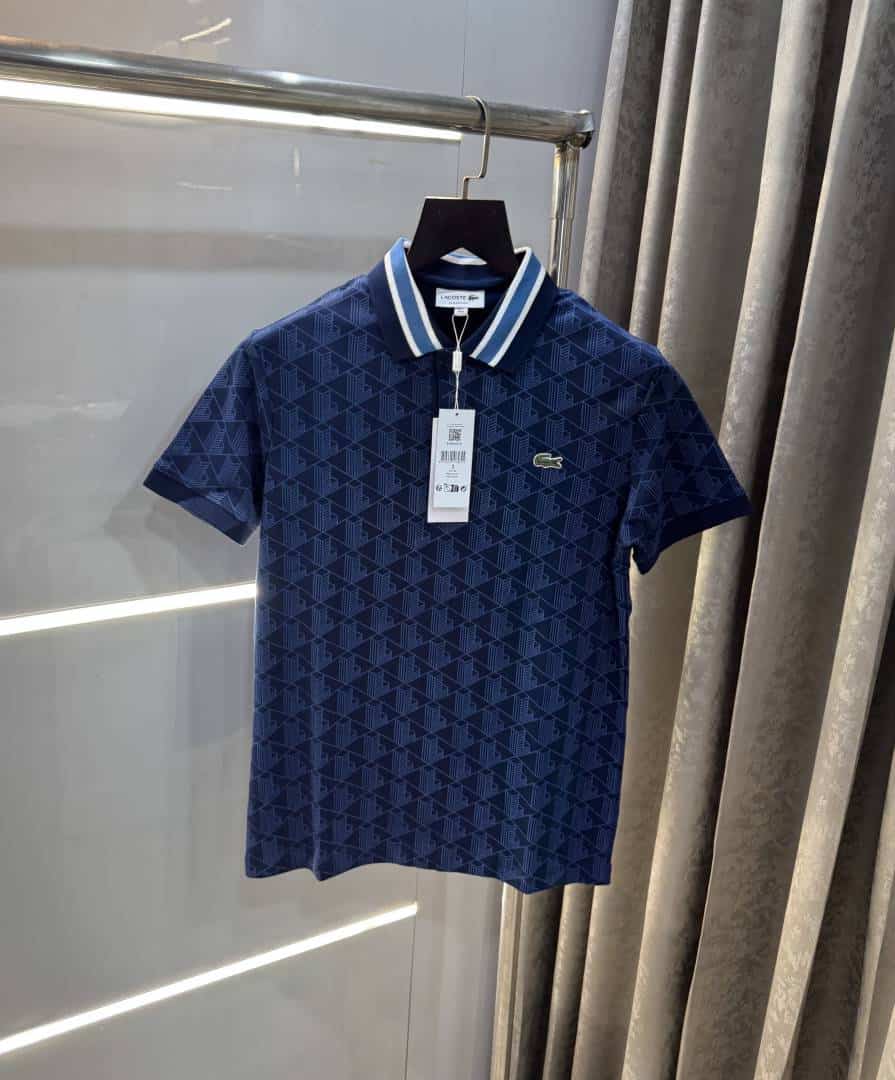 Lacost e Blue Embroidery Logo Premium Polo T-Shirt