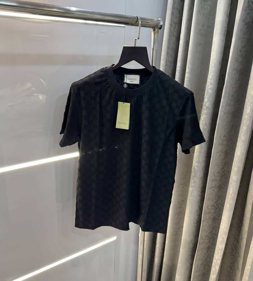 Gucc i Black EmB0sSed MonograM Imported T-Shirt