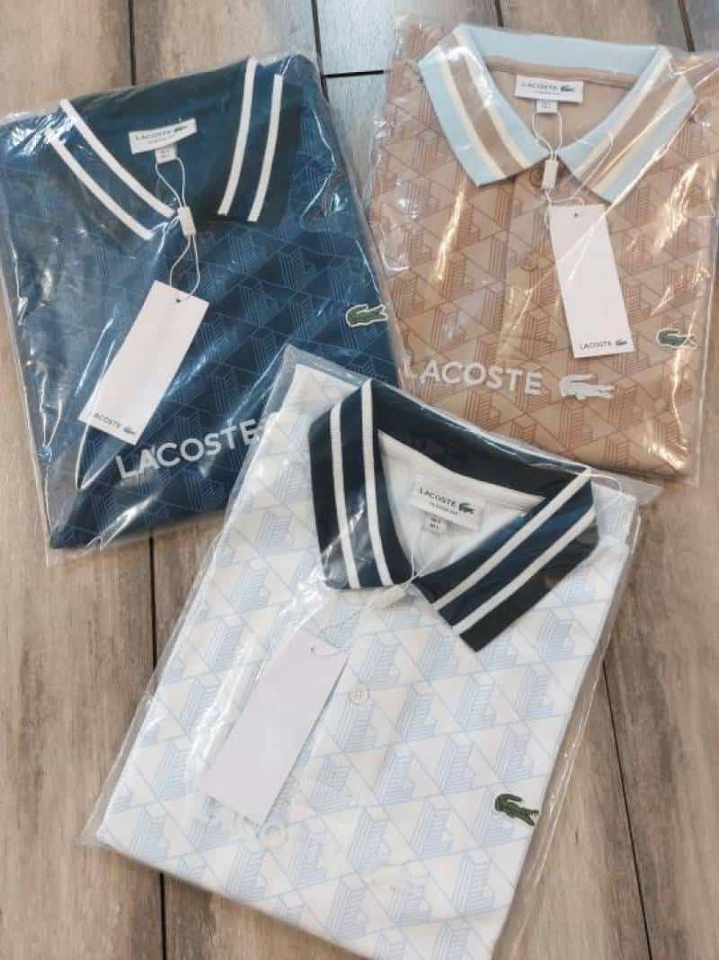 Lacost e Beige Embroidery Logo Premium Polo T-Shirt
