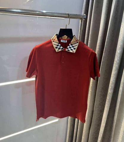 Burberr y Rust Collar Look Premium Polo T-Shirt