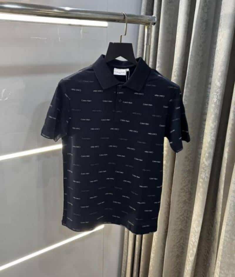 Calvin Klei n Navy Blue Printed Premium Polo T-Shirt