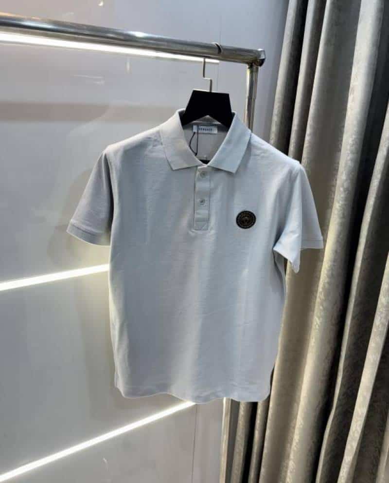 VErsace  Couture Grey Back Print Imported Polo T-Shirt