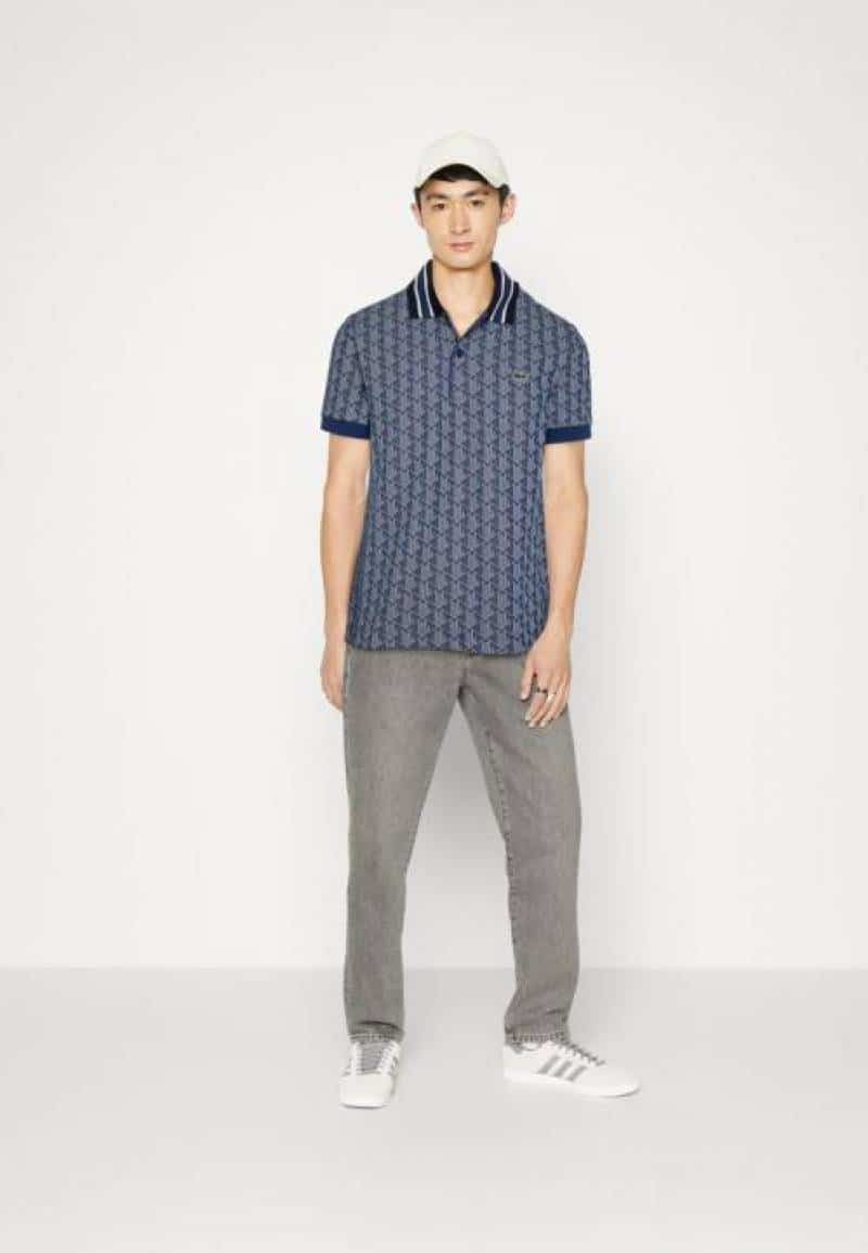 Lacost e Navy Blue Embroidery Logo Premium Polo T-Shirt