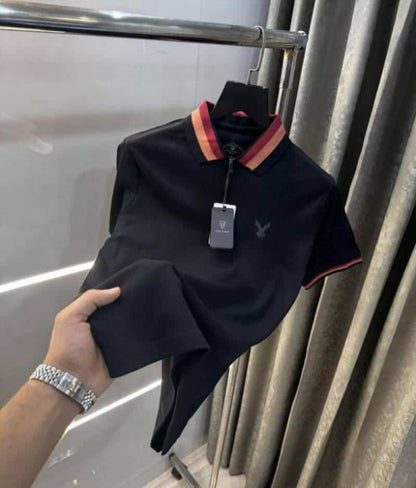 Rare Rabbit Black Zip Premium Polo T-Shirt