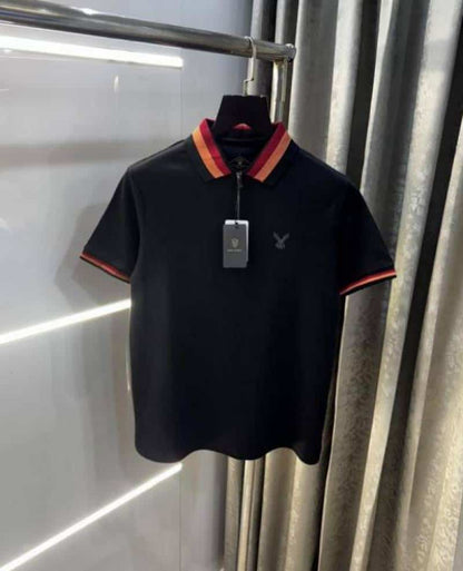 Rare Rabbit Black Zip Premium Polo T-Shirt