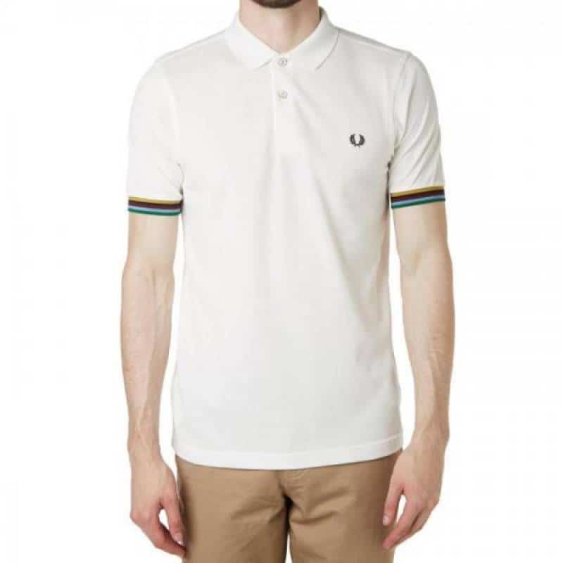 Fred Perry White Embroidery Work Premium Polo T-Shirt