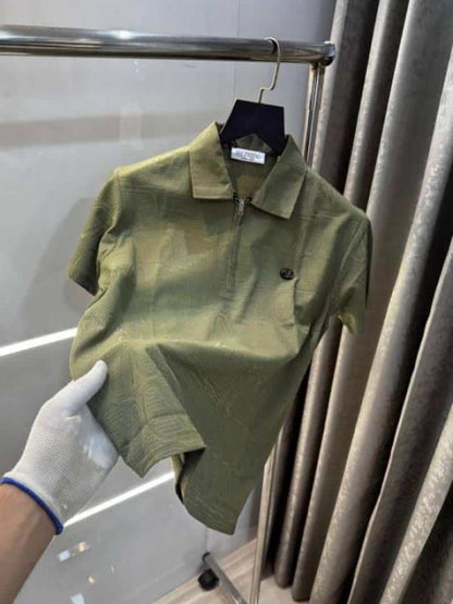 Valentin o Olive MonogrAm Imported Luxury Polo T-Shirt