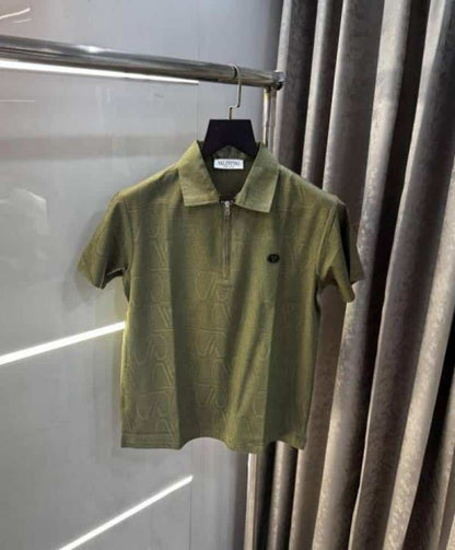Valentin o Olive MonogrAm Imported Luxury Polo T-Shirt