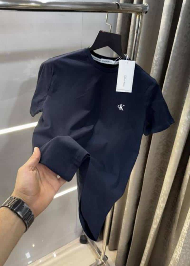 Calvin Klei n Navy Blue Logo Print Premium T-Shirt