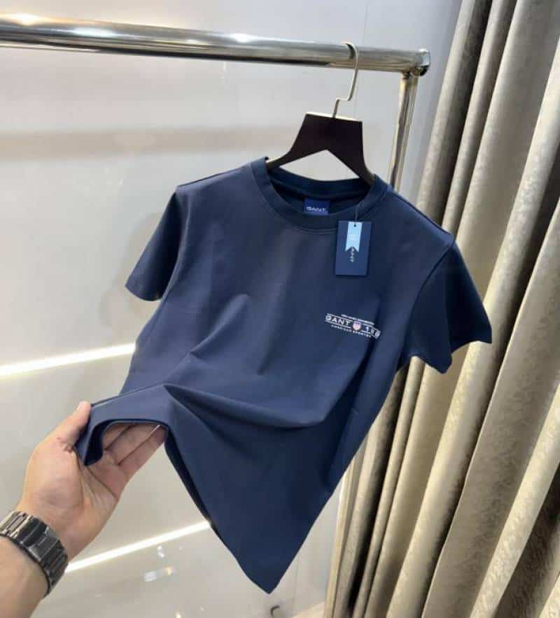 Gan t Navy Blue Logo Print Premium Classic T-Shirt