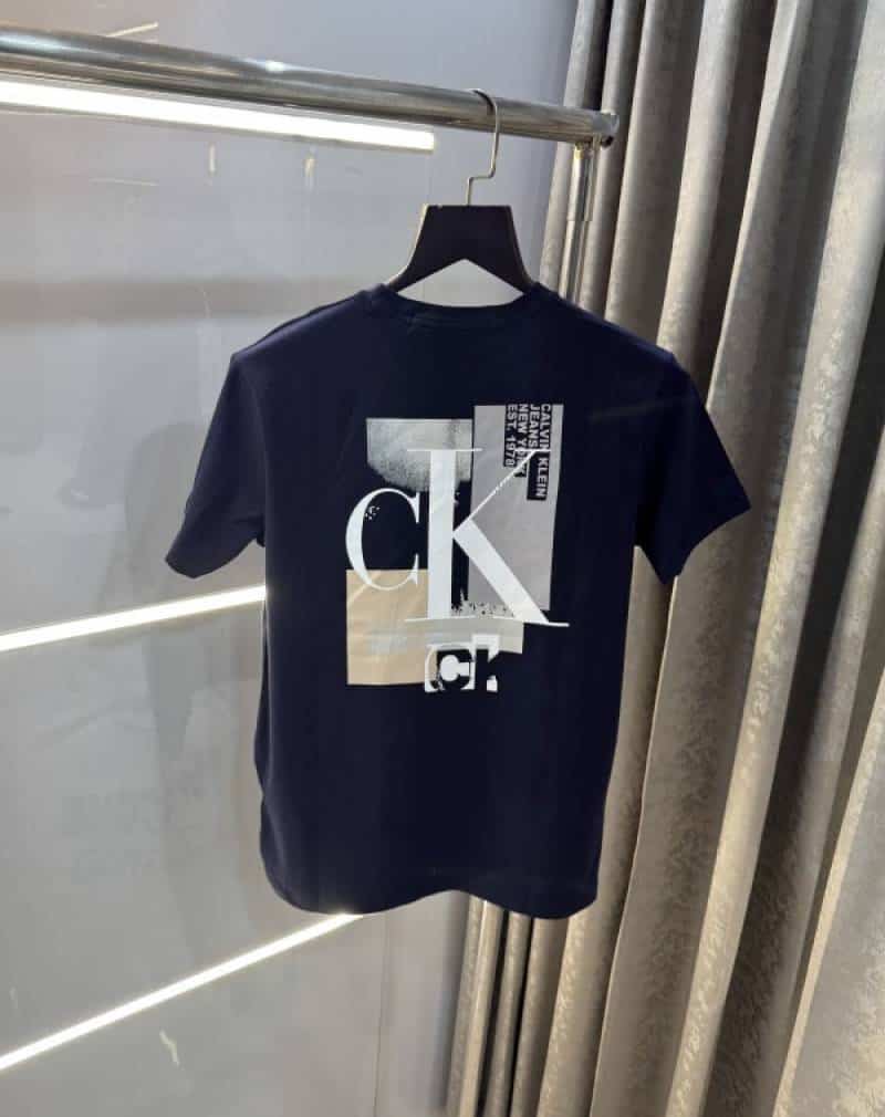 Calvin Klei n Navy Blue Back Print Premium T-Shirt