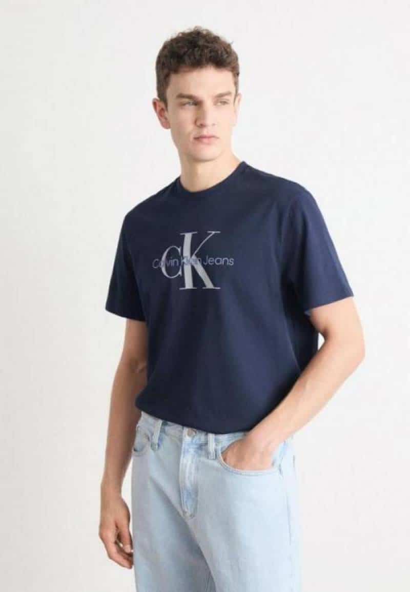 Calvin  Klein Navy Blue Logo Print Premium T-Shirt