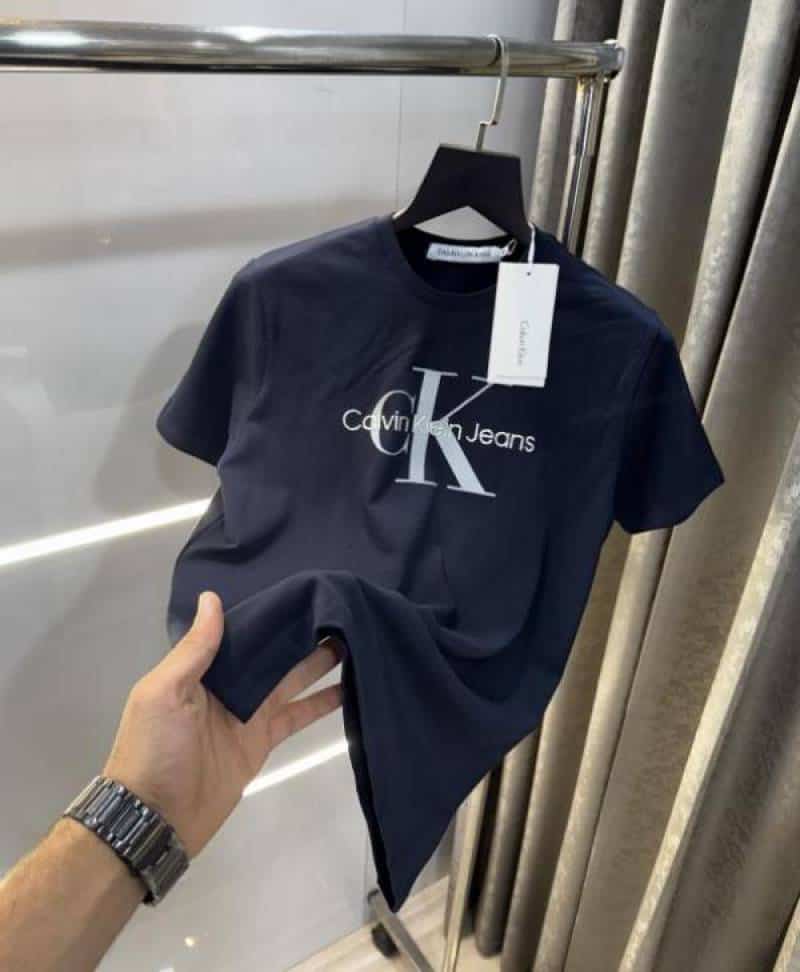 Calvin  Klein Navy Blue Logo Print Premium T-Shirt