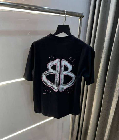 balencig a  Black Back Print Imported Oversized T-Shirt