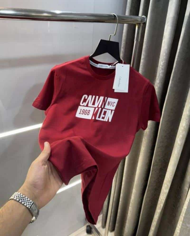 Calvin klei n Wine Logo Print Premium T-Shirt