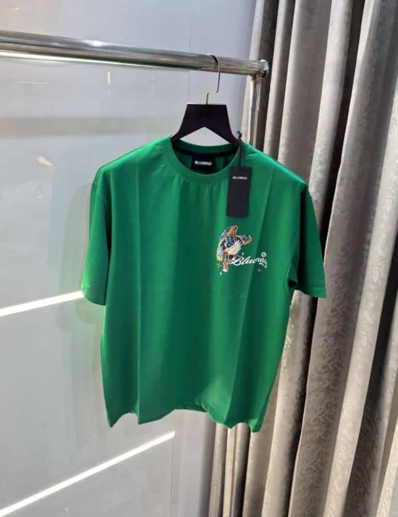 Bluoran g Green Embossed Print Imported Oversized T-Shirt