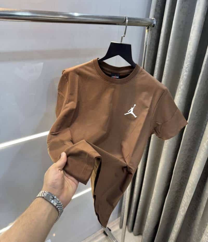 @!r JoRdAn Brown Back Embroidery Imported T-Shirt