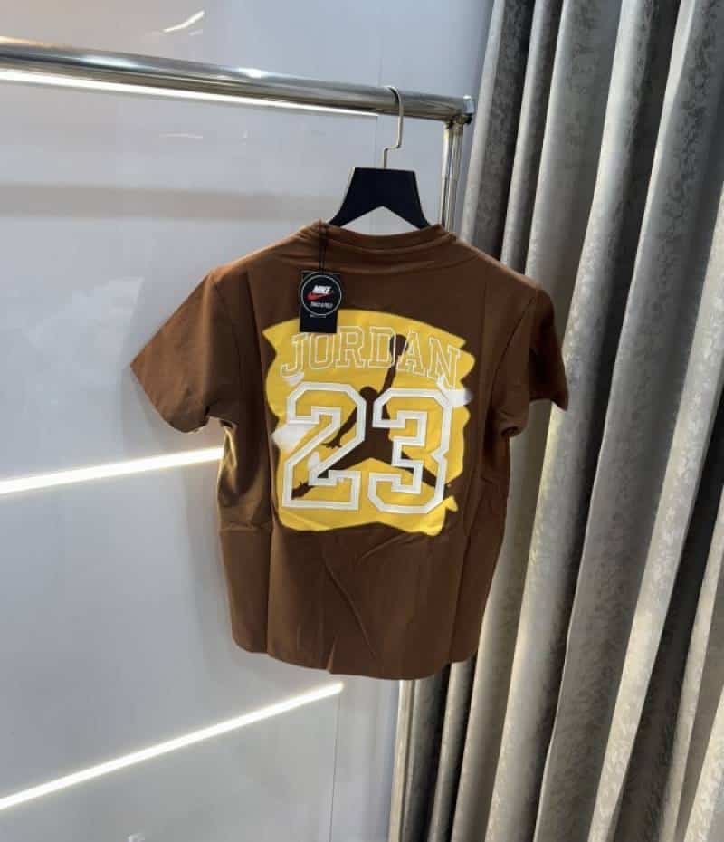 @!r JoRdAn Brown Back Embroidery Imported T-Shirt