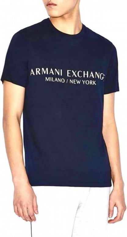 Arman i exchange Navy Blue Logo Print Premium T-Shirt