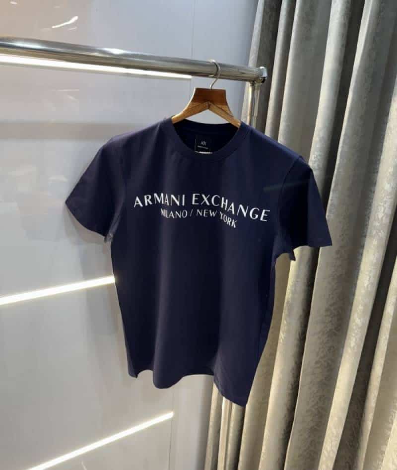 Arman i exchange Navy Blue Logo Print Premium T-Shirt