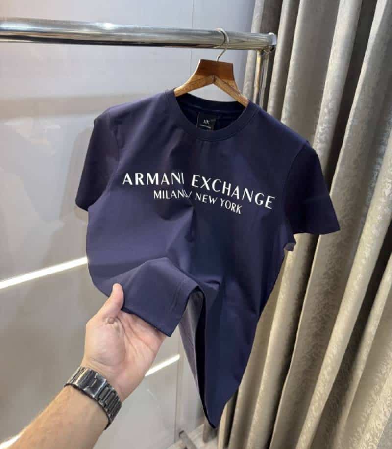 Arman i exchange Navy Blue Logo Print Premium T-Shirt