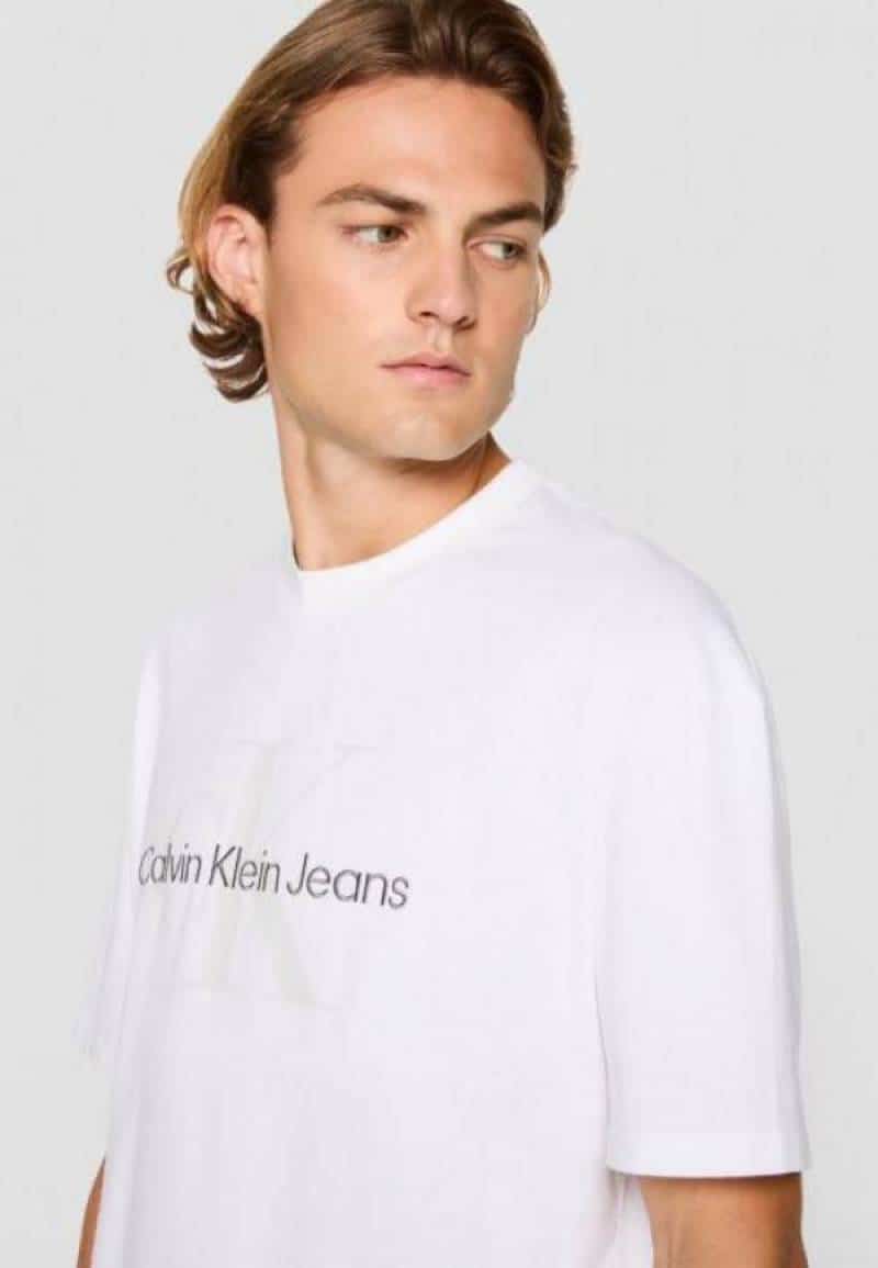 Calvin Klei n White Logo Print Premium T-Shirt