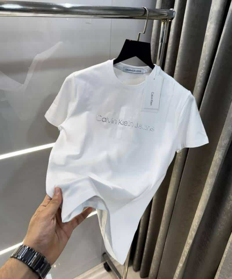 Calvin Klei n White Logo Print Premium T-Shirt