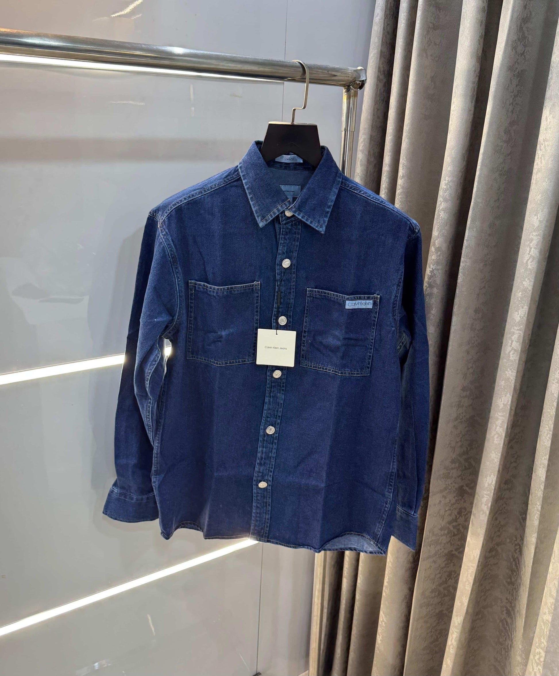 Calvi n Klein blue dineim  Look Premium Classic Shirt