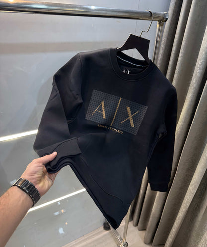 Arman i E....Xchange Black Logo Print Premium Sweatshirt