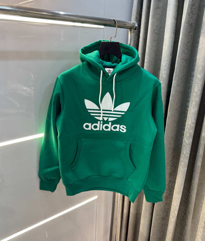 Adida s Green Logo Print Premium Classic Hoodie