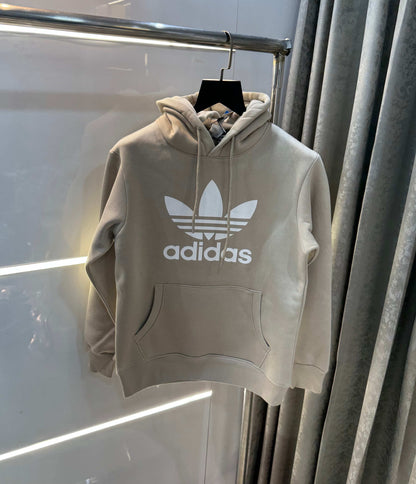 Adida s Cream Logo Print Premium Classic Hoodie