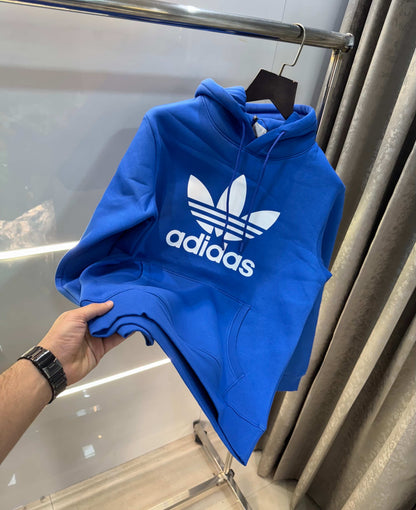 Adida s Blue Logo Print Premium Classic Hoodie