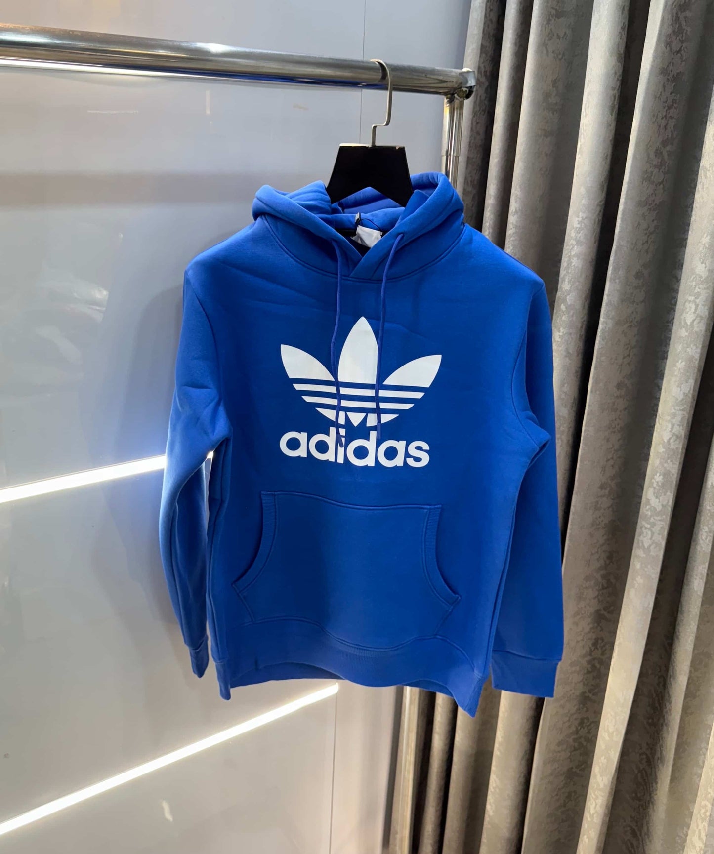 Adida s Blue Logo Print Premium Classic Hoodie