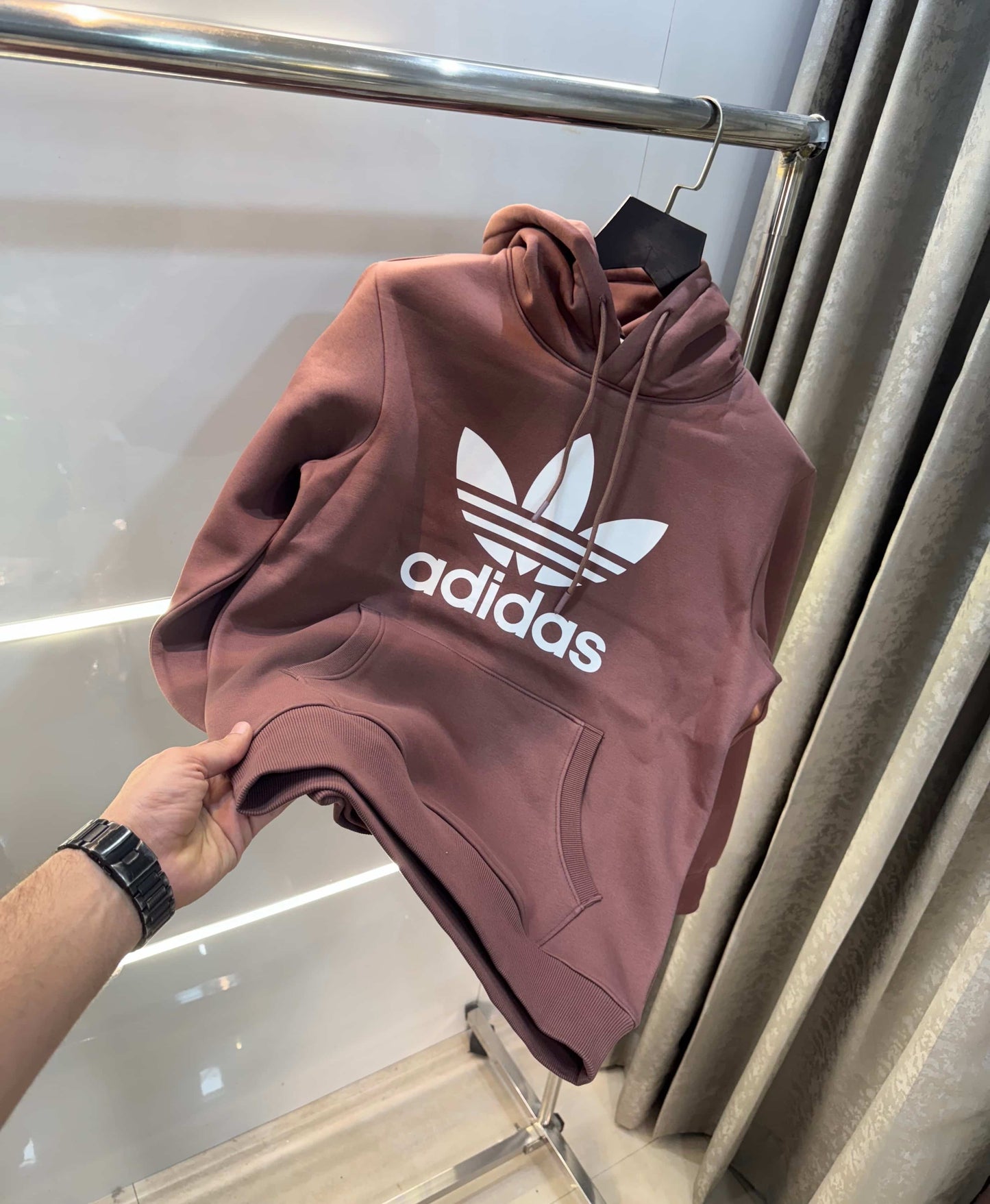 Adida s Milange Logo Print Premium Classic Hoodie