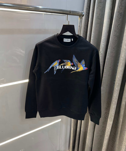 Bluorng Black Emb0_sSed Logo Premium Sweatshirt