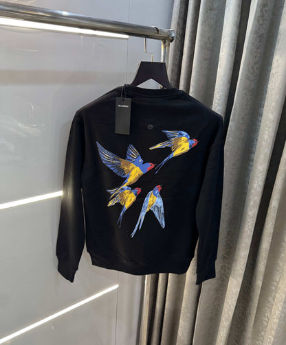 Bluorng Black Emb0_sSed Logo Premium Sweatshirt