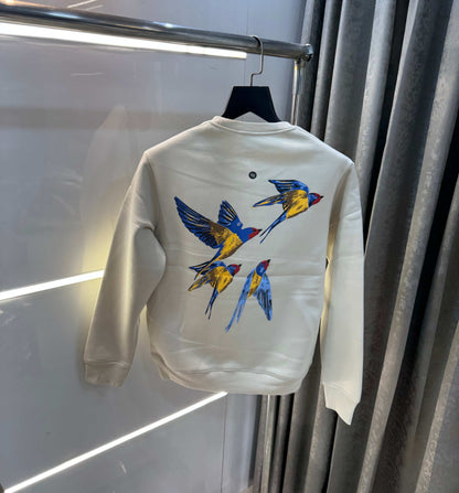Bluorng Cream EmbO-sSed Logo Premium Sweatshirt