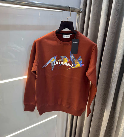 Bluorng Rust EmbO-sSed Logo Premium Sweatshirt