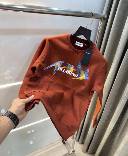 Bluorng Rust EmbO-sSed Logo Premium Sweatshirt