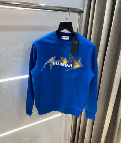 Bluorng Blue EmbO-sSed Logo Premium Sweatshirt