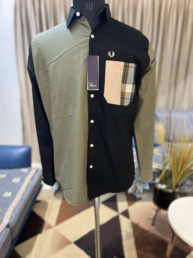 FRED PERRY BLACK OLIVE PREMIUM MULTI COLOR PREMIUM SHIRT