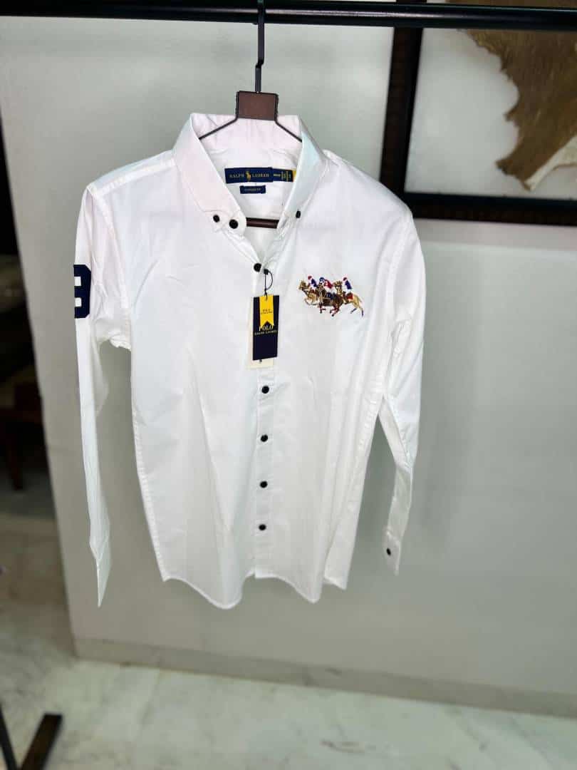 WHITE POLO RALPH LAURE_N PREMIUM DESIGNER SHIRTS