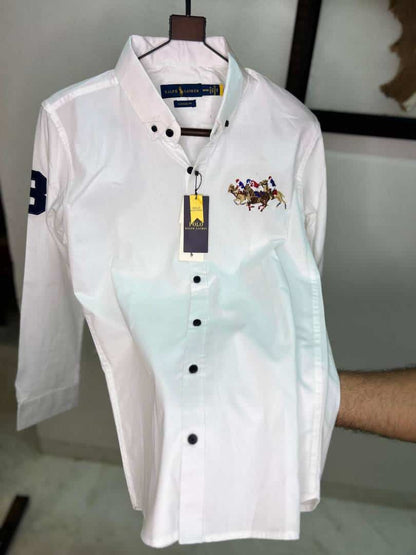 WHITE POLO RALPH LAURE_N PREMIUM DESIGNER SHIRTS