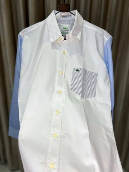 WHITE LACOST_E PREMIUM DESIGNER SHIRTS